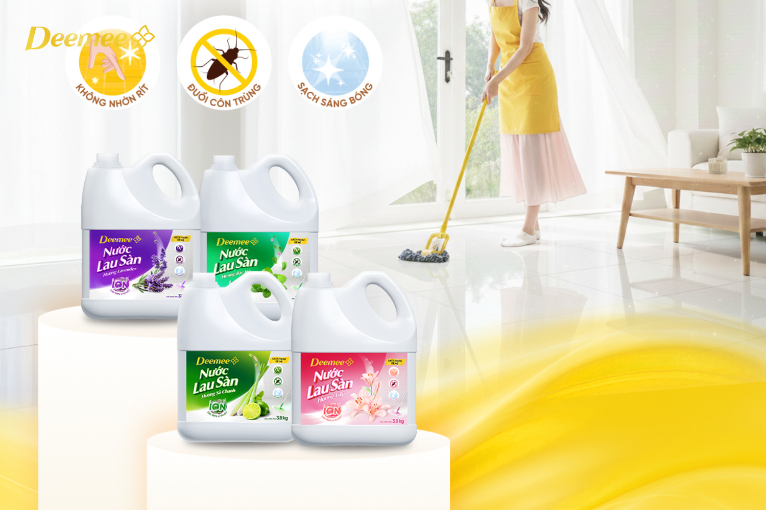 Nước lau sàn Deemee - Giải pháp chuẩn bệnh viện cho gia đình