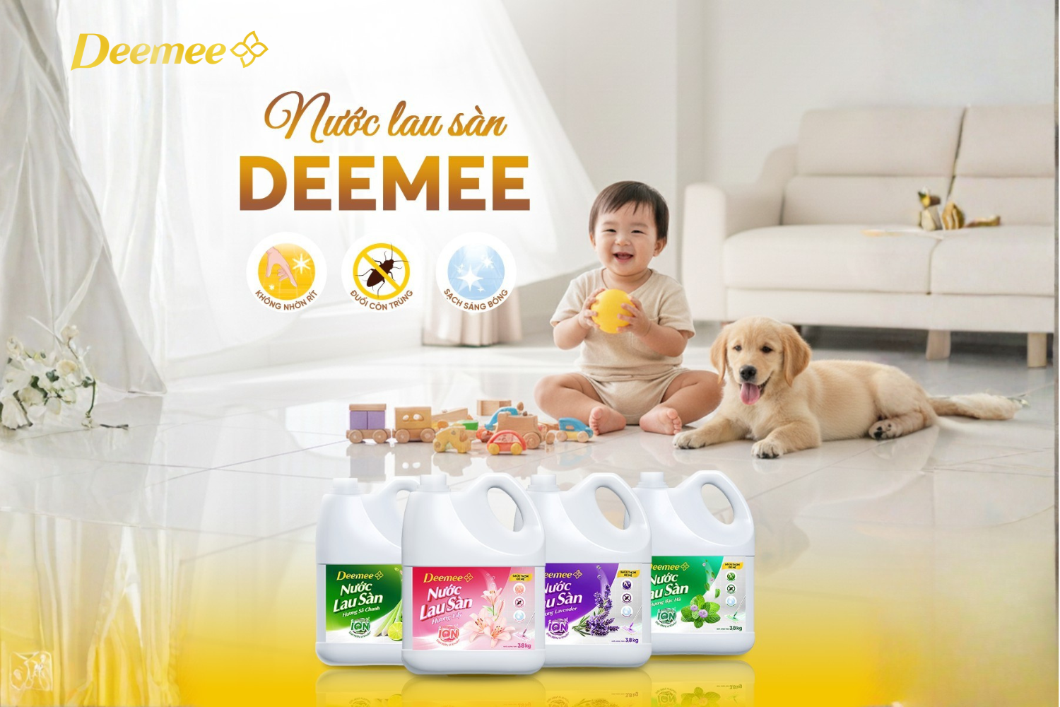 4 ưu điểm nổi bật của nước lau sàn Deemee