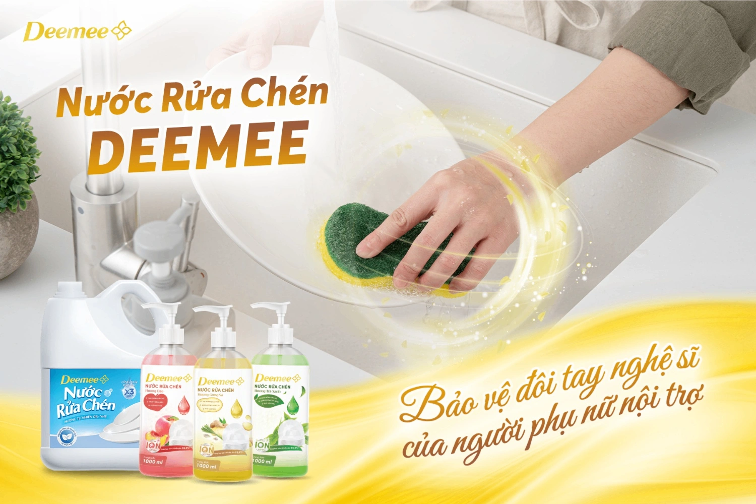Nước rửa chén Deemee đa dạng mùi hương cho gian bếp hiện đại