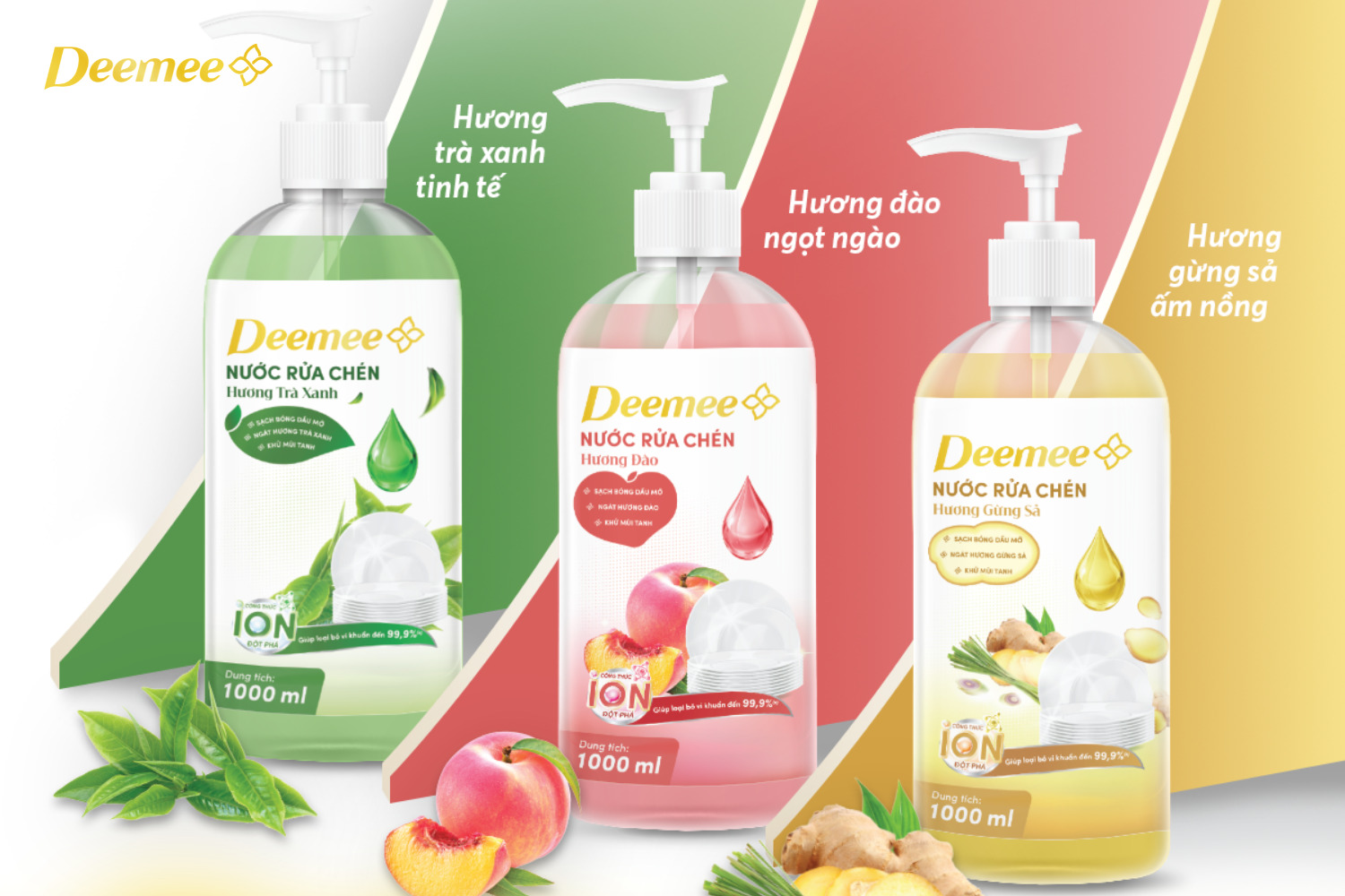 Nước rửa chén Deemee thiên nhiên - Sạch bẩn và lành tính